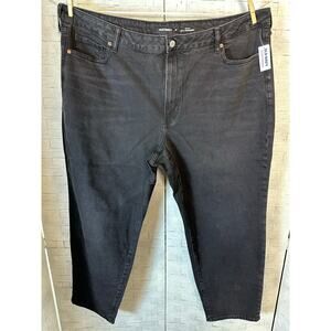 Old Navy women’s black jeans mid rise OG straight casual denim Goth plus size